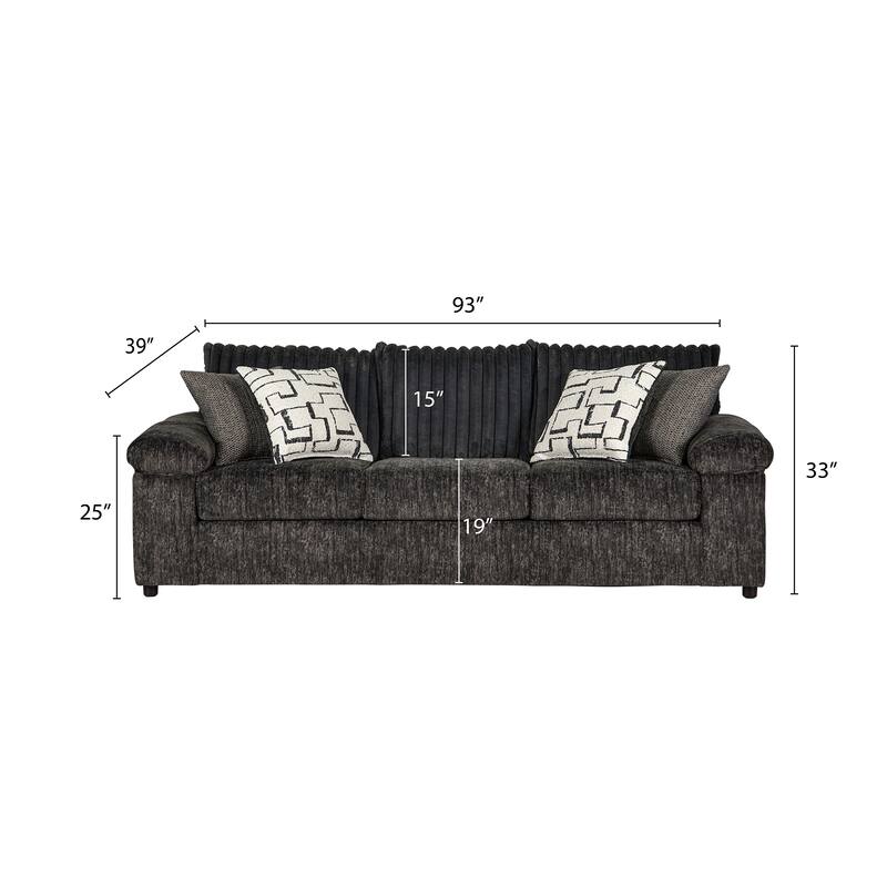 Roundhill Furniture Nason Wide Wale Corduroy Sofa, Loveseat, and Cuddle Chair Set
