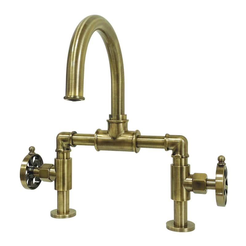 Kingston Brass Belknap Bridge Bathroom Faucet - Antique Brass
