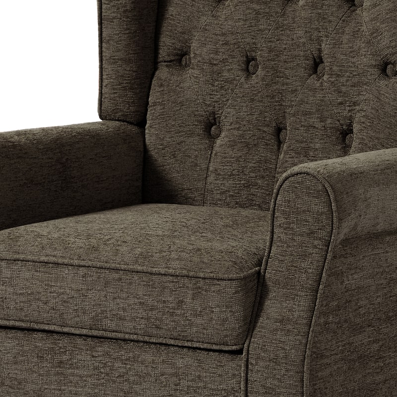Button-Tufted Accent Chair Wingback Armchair - 38"H