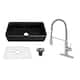 Option 36" Matte Black Sink + Brushed Nickel Faucet