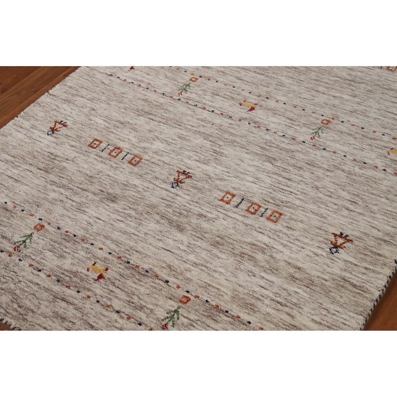 Tribal Gabbeh Indian Rug Handmade Wool Carpet - 3'9" x 5'9"