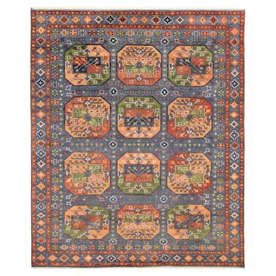 ECARPETGALLERY Hand-knotted Jules Serapi Slate Blue Wool Rug - 8'1 x 9'10