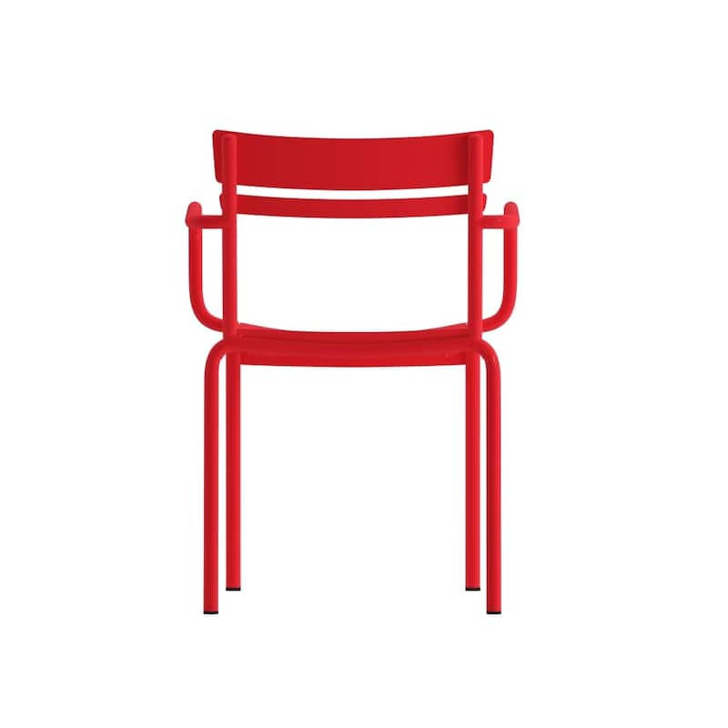 Modern Commercial Grade 2 Slat Indoor/Outdoor Steel Stack Chair