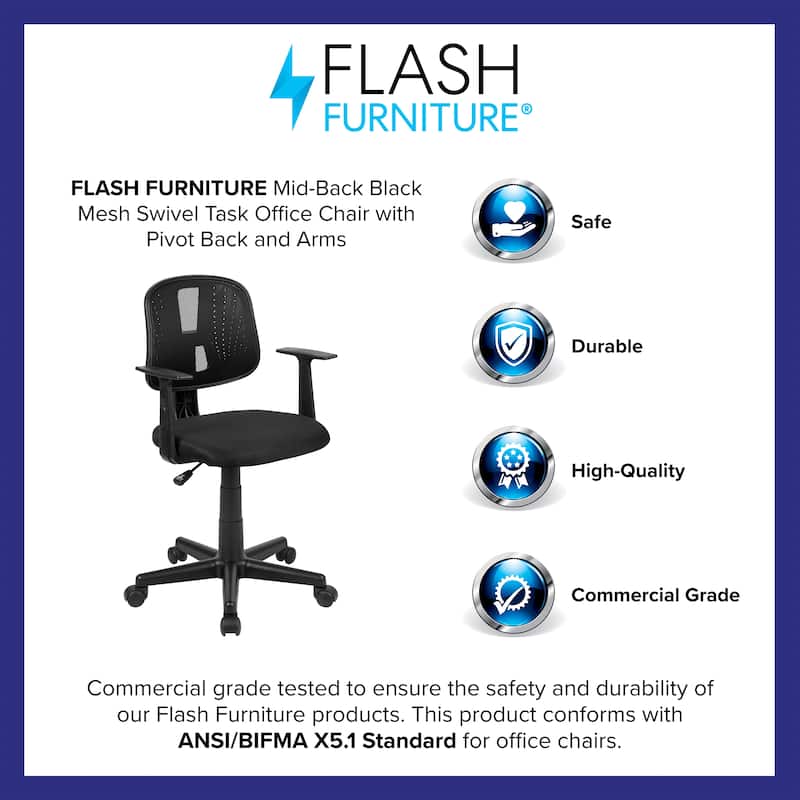 Pivot Back Mesh Swivel Task Office Chair