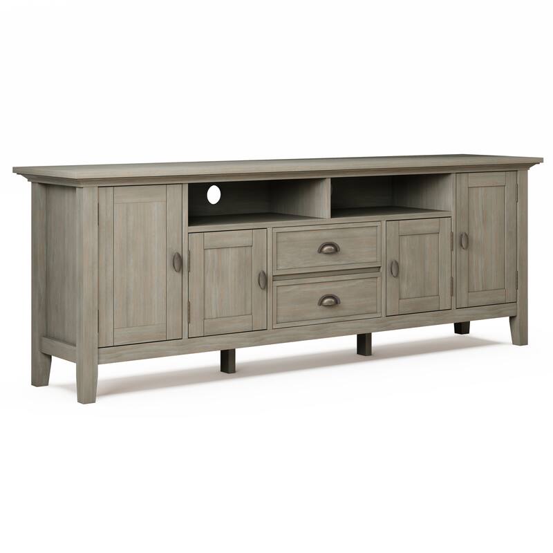 WYNDENHALL Mansfield SOLID WOOD 72 inch Wide Transitional TV Media Stand For TVs up to 80 inches - 72'' W x 16.5'' D x 26'' H