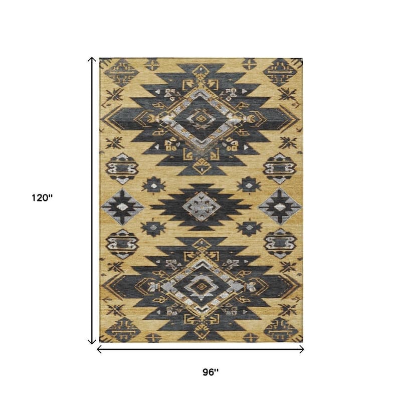 HomeRoots Tribal Transitional Rectangle Outdoor Rug