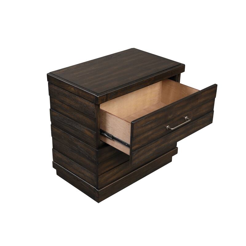 Rustic Industrial Farmhouse 2-Drawer Nightstand with Cedar Lined Drawer & Custom Hardware
