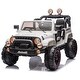 preview thumbnail 38 of 47, Kids' 24V Electric Ride-On Car, High-Low Speed, Pull Rod Design, Multimedia Player, and Rear Suspension System White