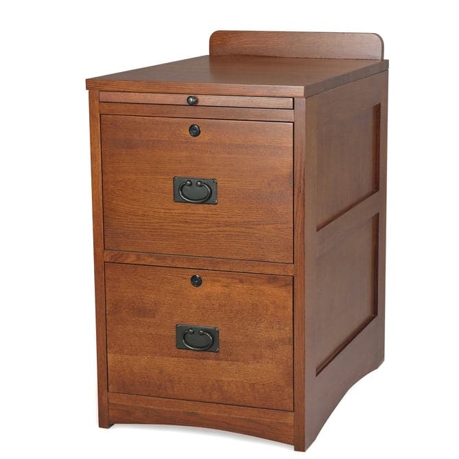 Mission Oak 2 Drawer File Cabinet W/ Writing Tray - Brown - Legal