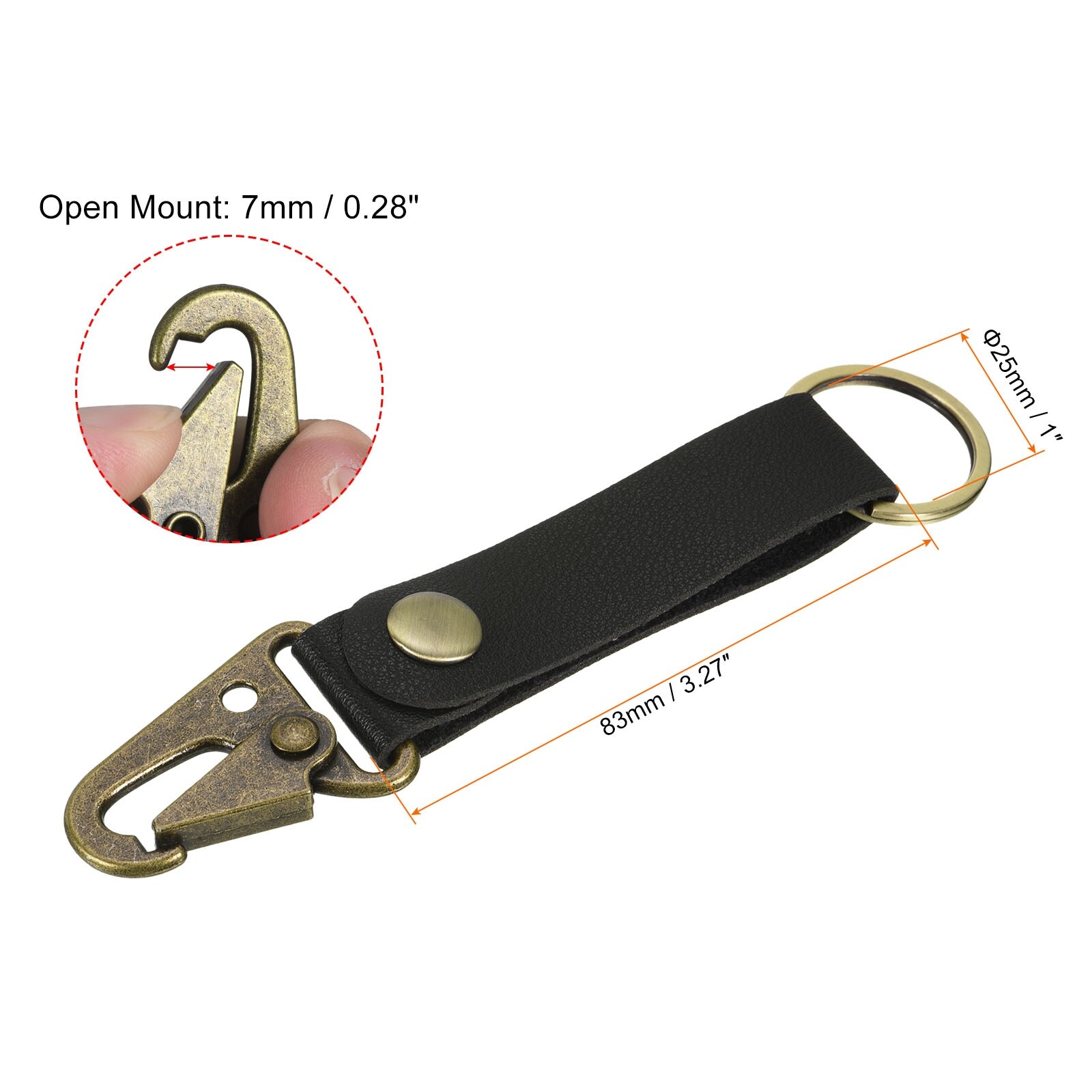 Belt Clip Keychain Holder with Hook & Key Ring by