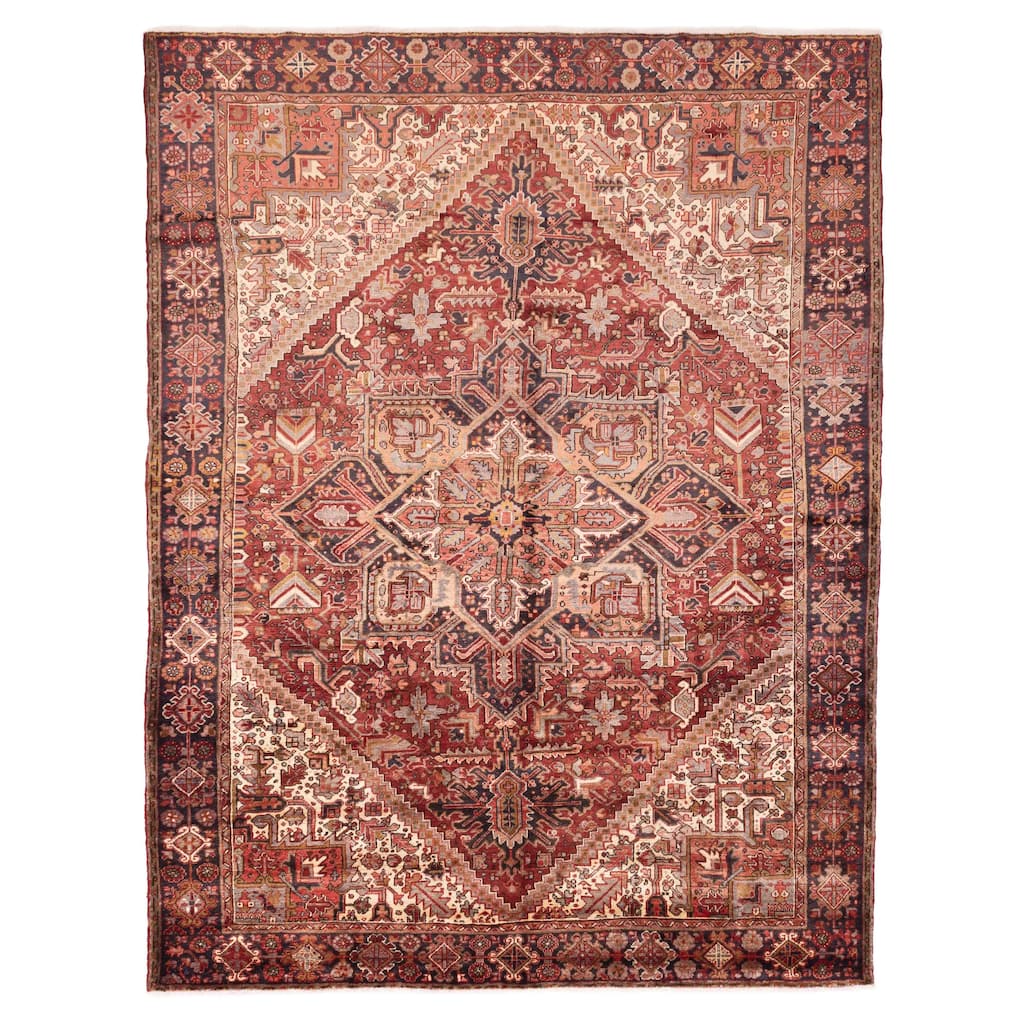 ECARPETGALLERY Hand-knotted Sarabi Dark Red Wool Rug - 9'5 x 12'2