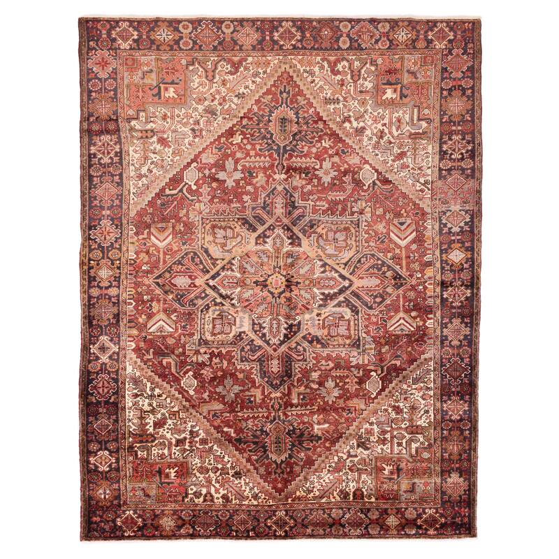 ECARPETGALLERY Hand-knotted Sarabi Dark Red Wool Rug - 9'5 x 12'2