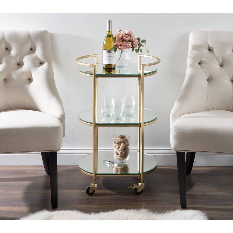 Kate and Laurel Vasseur Metal Bar Cart - 19x15x30