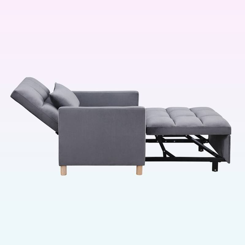 Modern Convertible Sleeper Sofa Chair Bed with Pillow