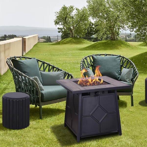 40 000 BTU Steel Propane Gas Fire Pit Table Black