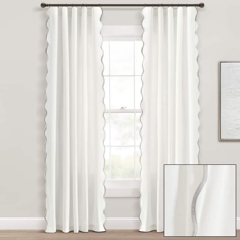 Lush Decor Coastal Chic Scallop Edge Window Curtain Panels