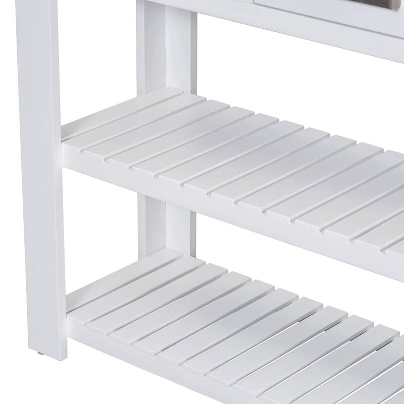 Entryway Console Table with 4 Drawers and 2 Shelves, Suitable for Entryways, Living Rooms