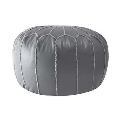 Nuloom Classic Moroccan Lightweight Faux Leather Ottoman Pouf