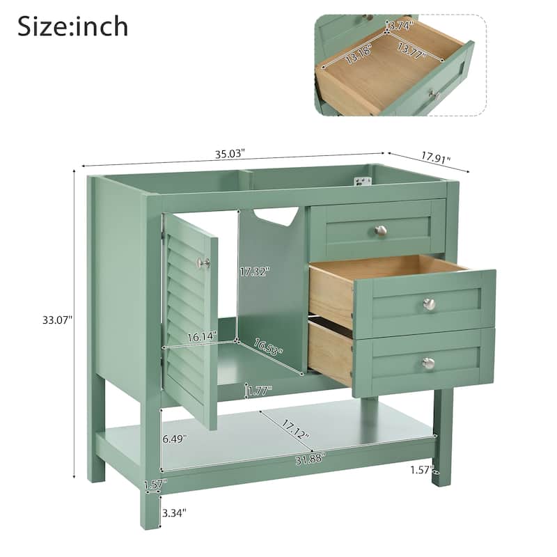 Bathroom Storage Cabinet Vanity with 2 Drawers and shelf