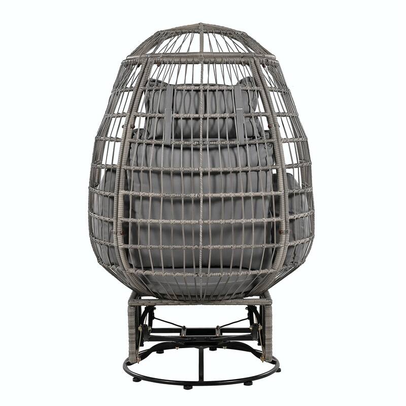 Swivel Rattan Egg Patio Chair with Cushions and Rocking Function