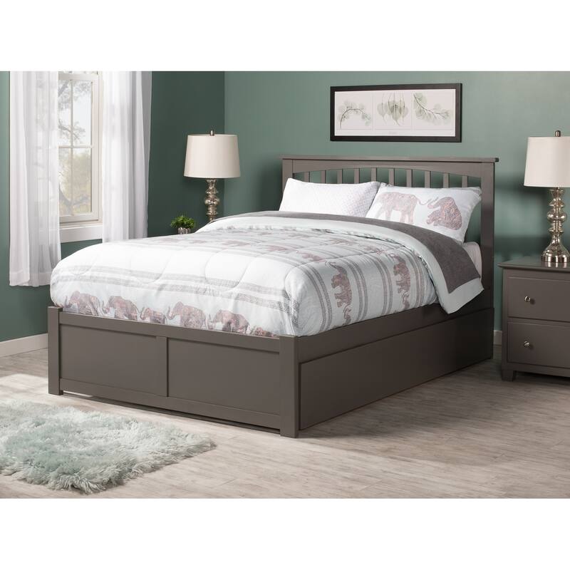 Mission Platform Bed with Footboard and Twin XL Trundle