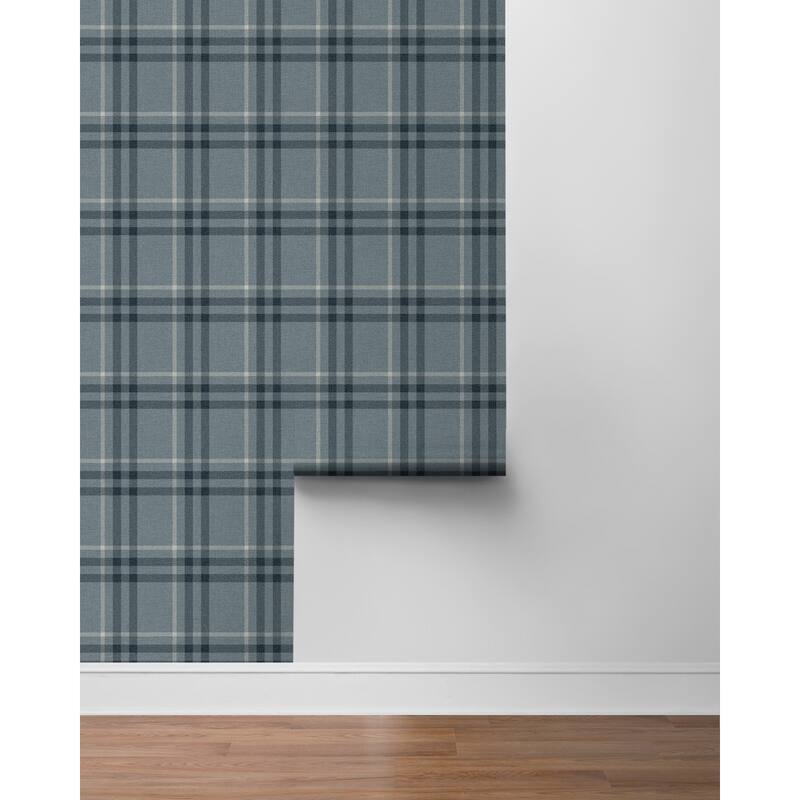 Seabrook Designs Calverlay Plaid Prepasted Wallpaper
