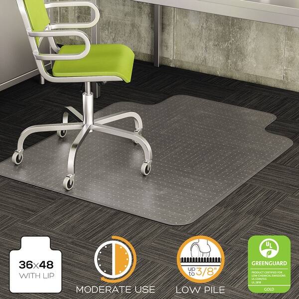 DuraMat Moderate Use Chair Mat, Low Pile Carpet, Flat, 36 x 48, Lipped, Clear DuraMat Moderate Use Chair Mat, Low Pile Carpet, Flat, 36 x 48, Lipped, Clear