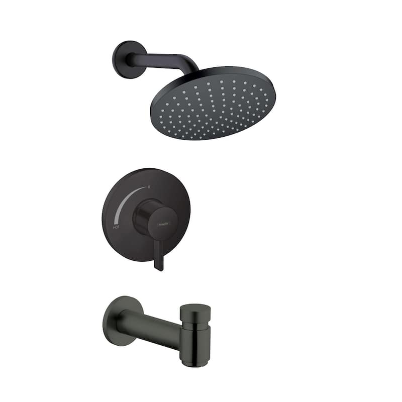 Hansgrohe Vernis Pressure Balance Tub and Shower with 1.75 GPM 1 Jet - Matte Black