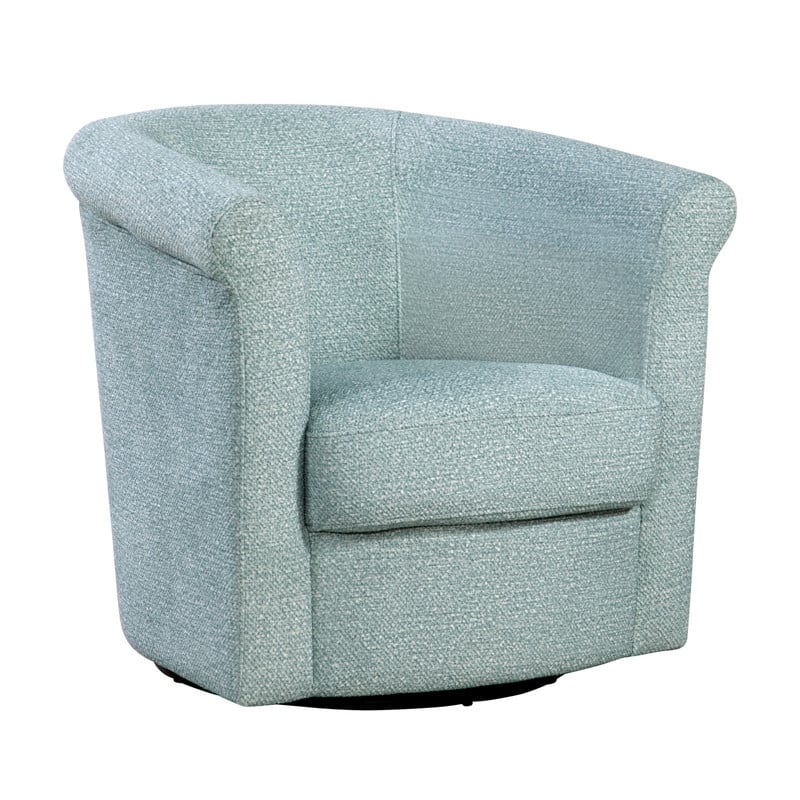 Marvel Traditional 360-degree Swivel Tub Chair - Gloss Seafoam Boucle'