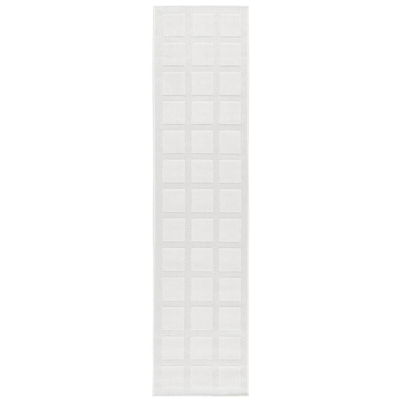 SAFAVIEH Stella Marjolijn Transitional Indoor/Outdoor Washable Backyard Patio Rug - 2'3" x 8' Runner - Ivory