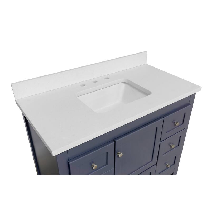 KitchenBathCollection Abbey 42" Bathroom Vanity with Quartz Top