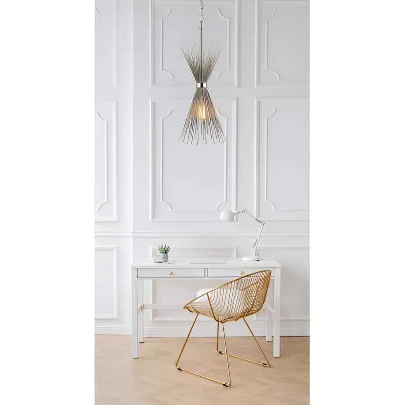 1 Light Sleek Metal Radiating Quills Pendant Lamp Spike Small Chandelier