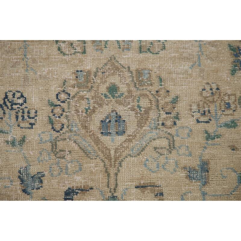 Antique Traditional Distressed Tabriz Persian Rug Handmade Wool Carpet - 6'3" x 9'9"