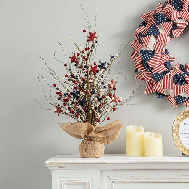 Glitzhome Berry Table Tree Patriotic/Harvest/Christmas Centerpieces