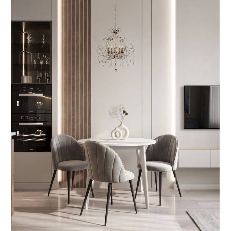 5-Light Gold Chandelier With Clear Crystals