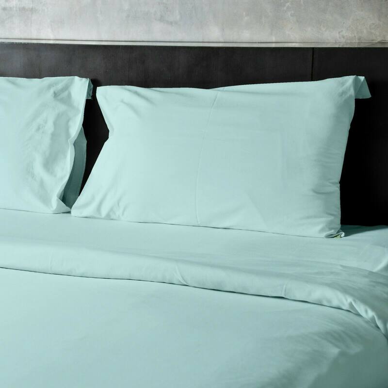 4 Pieces Bamboo Fiber Blend Bed Sheet Set, Deep Pockets - Aqua - King/California King