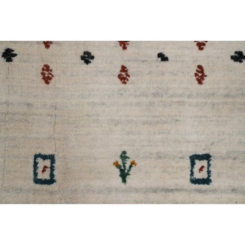 Hand Knotted Oriental 100% Wool Carpet Tribal Animal Pictorial Beige & Ivories Gabbeh Area Rug - 12' 1'' X 9' 3''