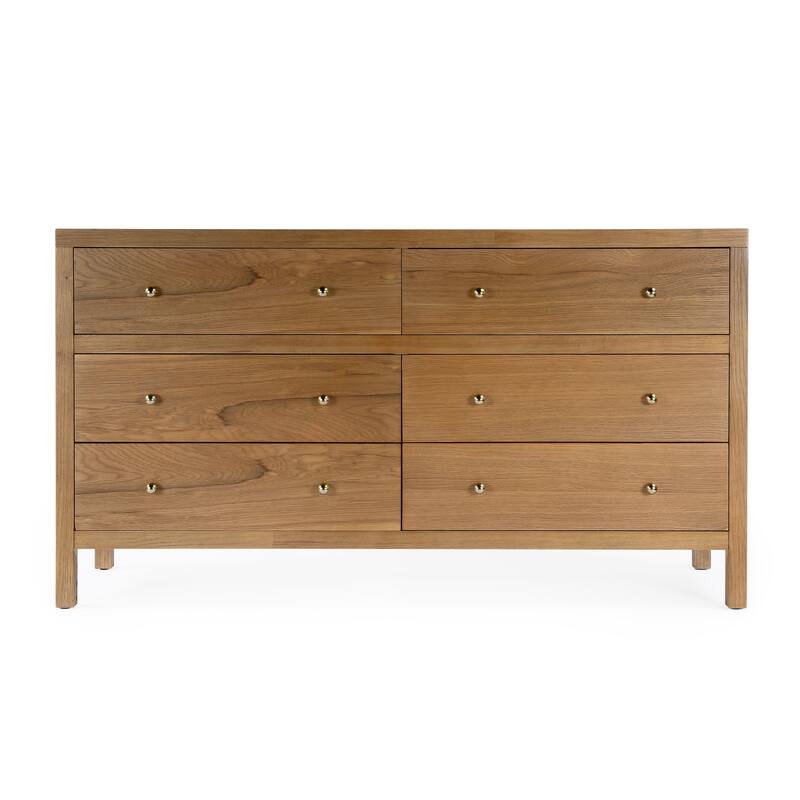 Nora 6-Drawer Wood Wide Dresser