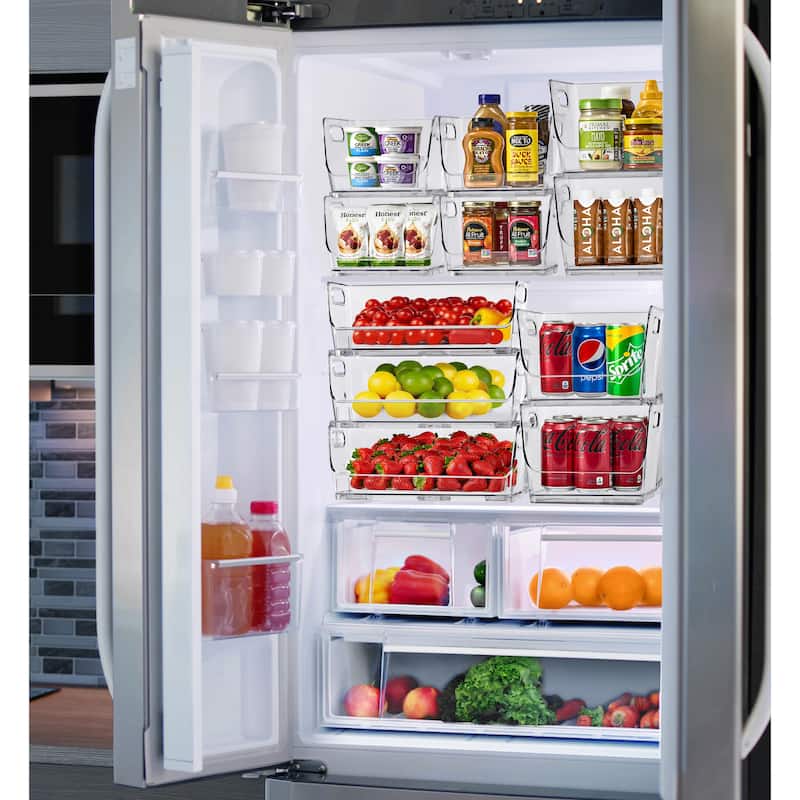 Sorbus Stackable Storage Bins Acrylic Open Front Clear Stackable Storage Bins for Pantry Kitchen (Large)