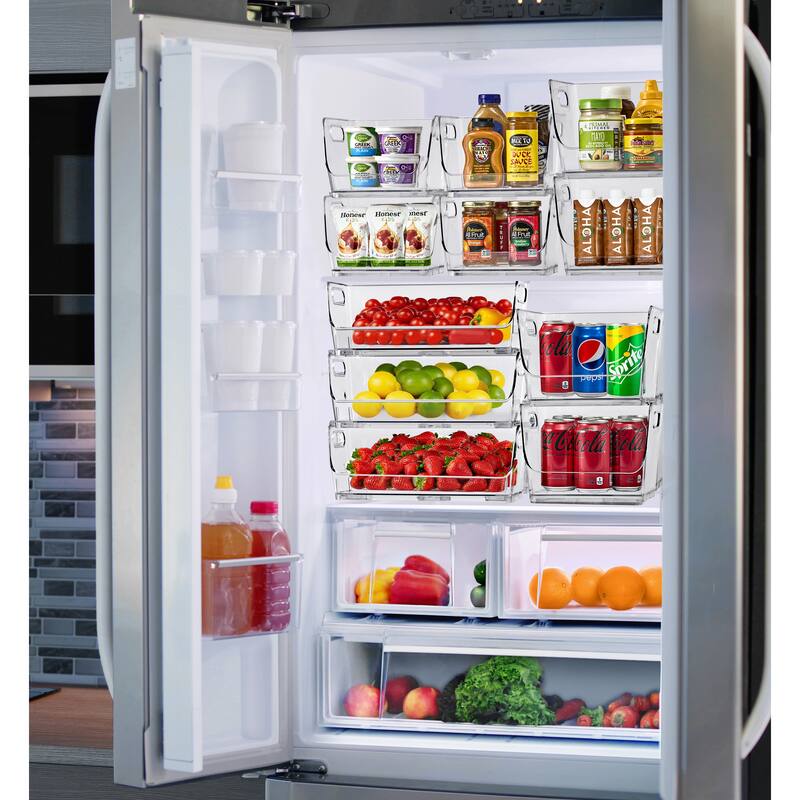 Sorbus Stackable Storage Bins Open Front Clear Acrylic Bins for Pantry Kitchen Clear Pantry Organizer Bins (Medium)