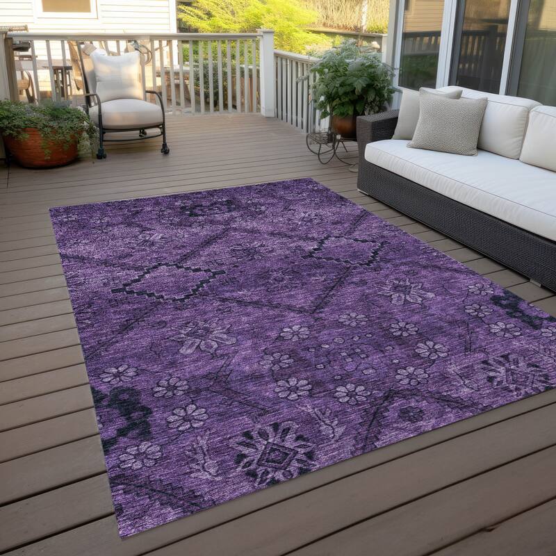 Machine Washable Indoor/ Outdoor Chantille Boho Global Rug