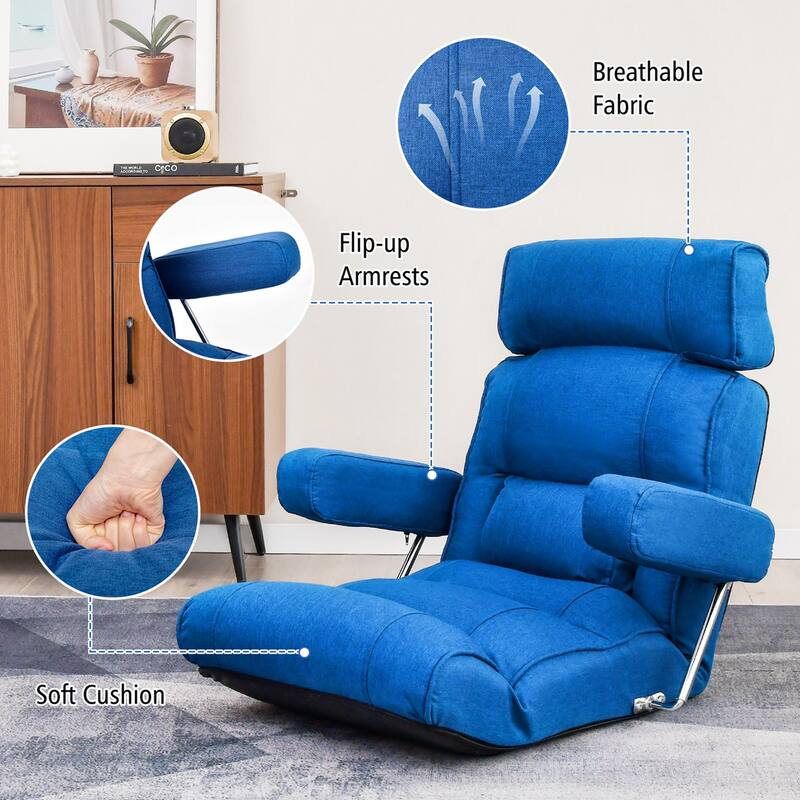 Costway Adjustable Lazy Sofa with Stepless Adjustable Back & - See Details