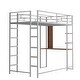 preview thumbnail 7 of 25, Classic Simple Twin Size All-in-One Metal Loft Bed w/ 2 Shelves & 1 Desk Multi-Functional Platform Bed Frame for Kids, Teens
