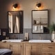 preview thumbnail 6 of 12, Elisie Modern Black Gold 1-light LED Sconce Farmhouse Wall Light with Water Glass