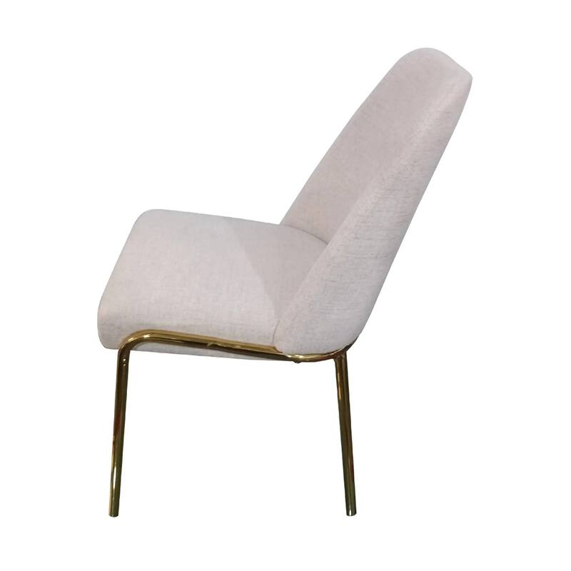 Lumen Modern Upholstered Kitchen Dining Chair with Gold Steel Legs Ergonomic Accent Chair