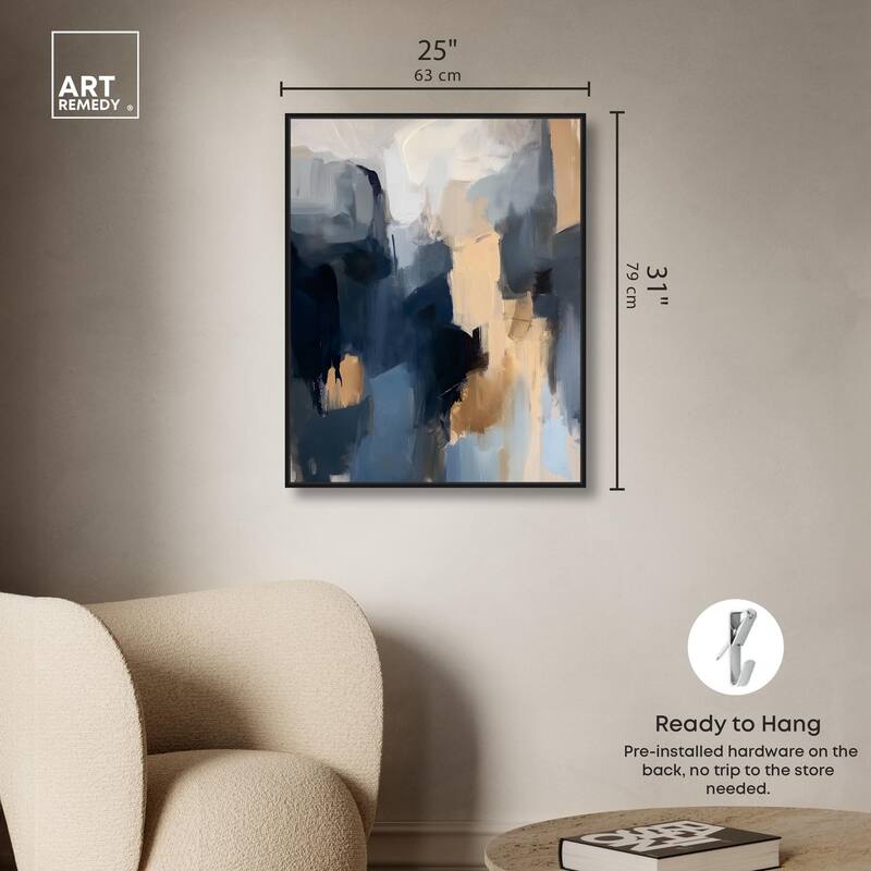 Navy Beige II Canvas by Art Remedy