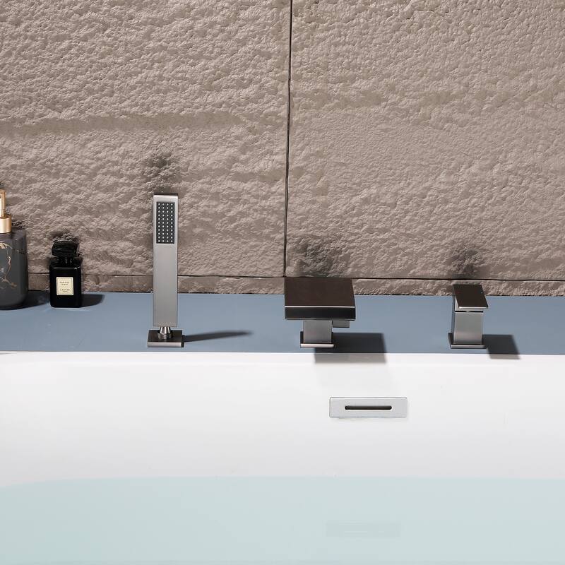 Solid Brass Waterfall Roman Tub Faucet with Hand Shower