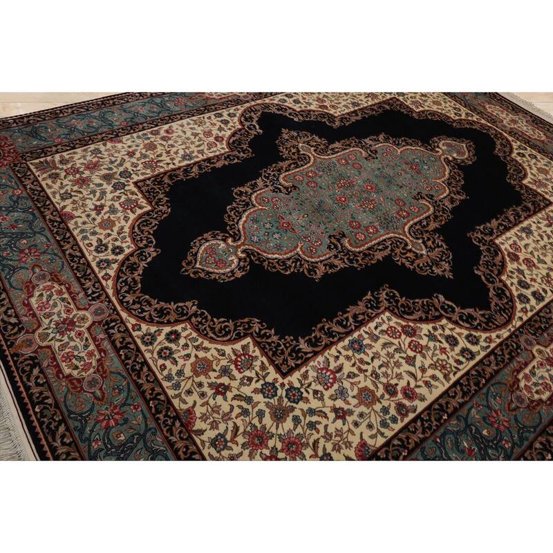 8x10 Hand Knotted Wool Pande Cameron Kerman Persian 300 KPSI Area Rug - 8' x 10'
