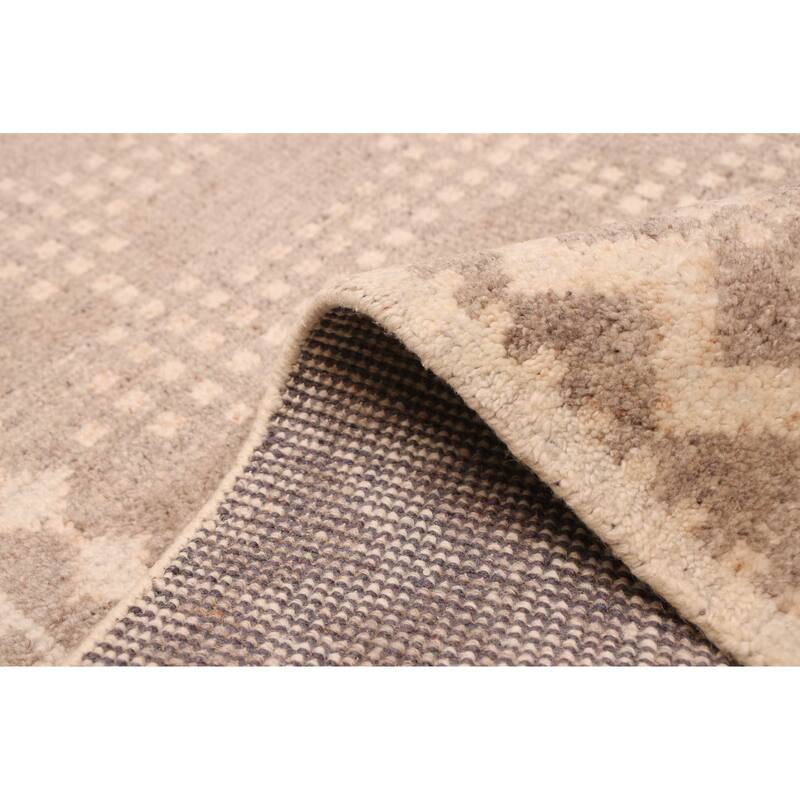 ECARPETGALLERY Hand-knotted Tangier Grey Wool Rug - 5'1 x 8'0