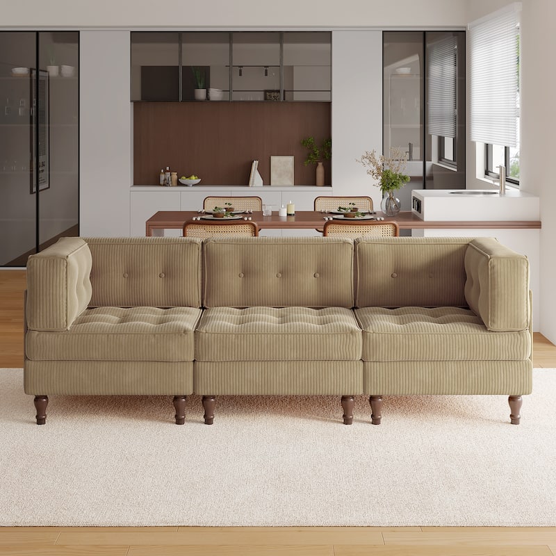 Madison Oversized Upholstered Corduroy Modular Sectional Sofa